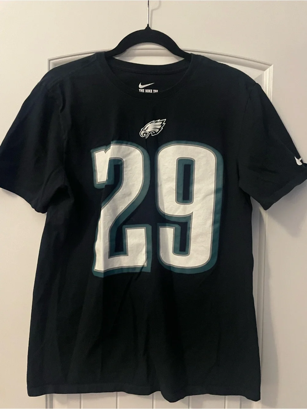 Nike Men’s Black Philadelphia Eagles #29 Tee with Teal Accents
